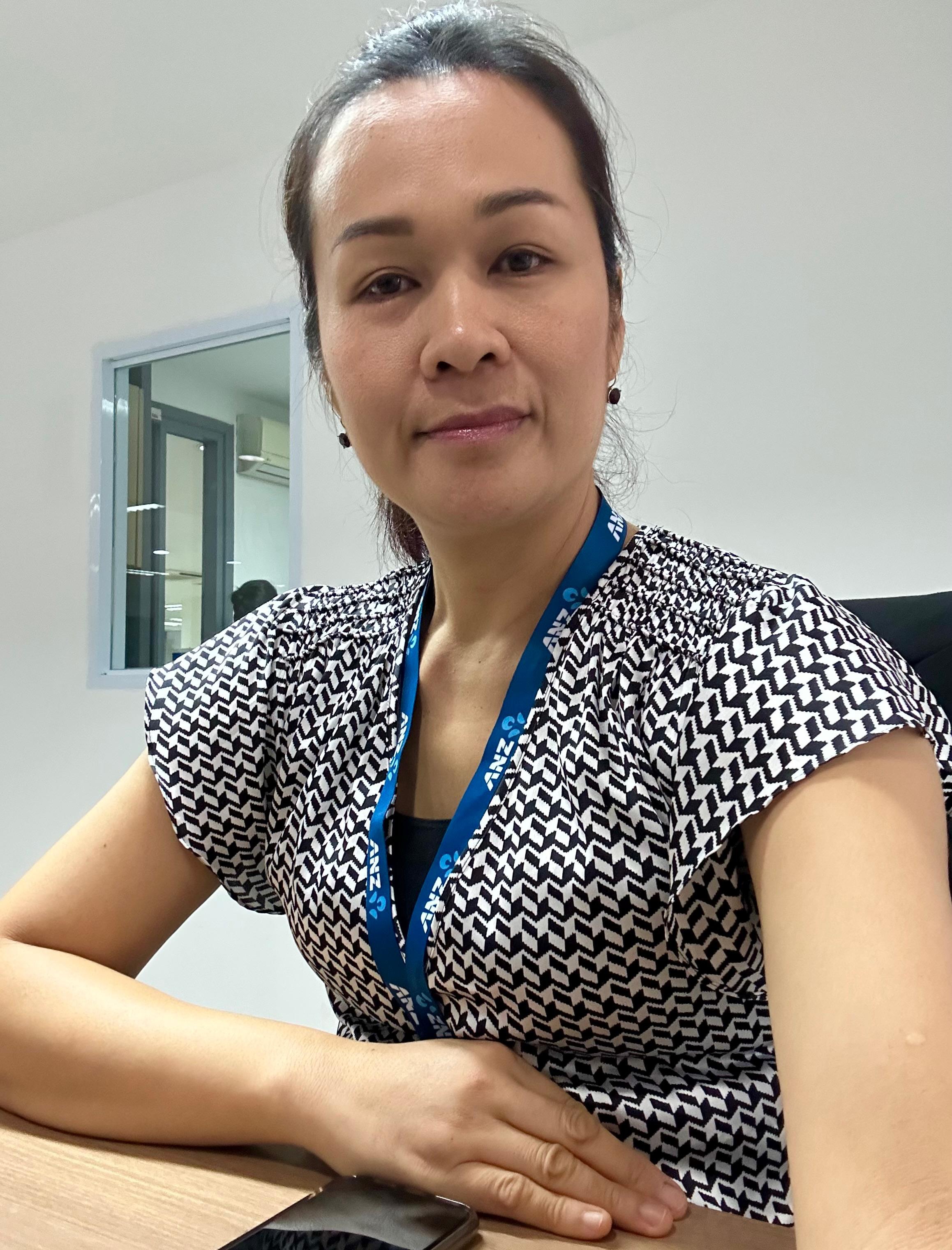 Manivanh Xayaphet at an ANZ Laos company event